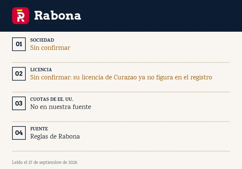 Ficha de Rabona: licencia, sociedad y cuotas de deporte estadounidense